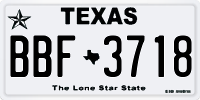 TX license plate BBF3718