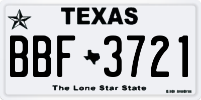 TX license plate BBF3721