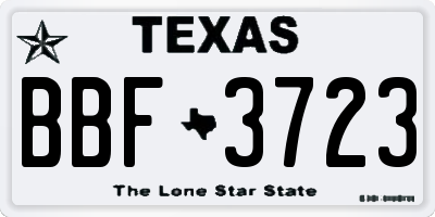 TX license plate BBF3723