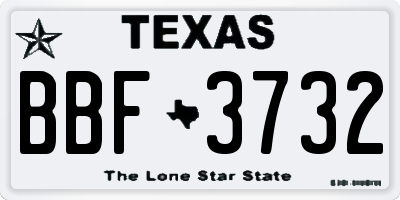 TX license plate BBF3732