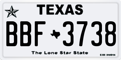 TX license plate BBF3738