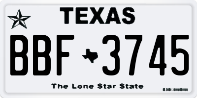 TX license plate BBF3745
