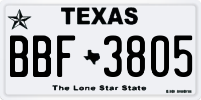 TX license plate BBF3805