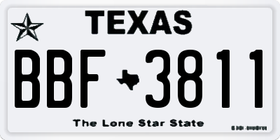 TX license plate BBF3811