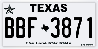 TX license plate BBF3871