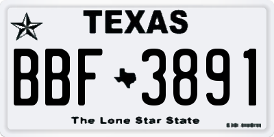 TX license plate BBF3891