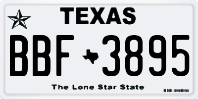 TX license plate BBF3895