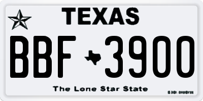 TX license plate BBF3900