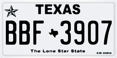 TX license plate BBF3907