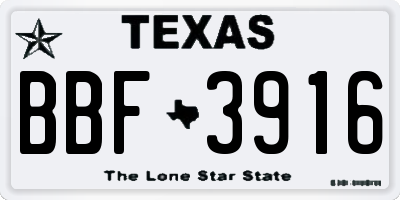 TX license plate BBF3916