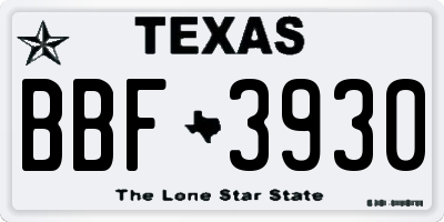 TX license plate BBF3930