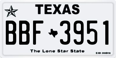 TX license plate BBF3951