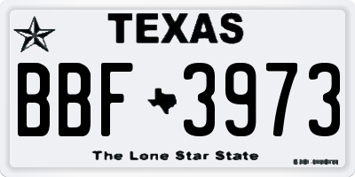 TX license plate BBF3973