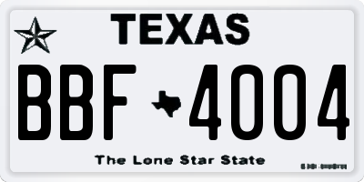 TX license plate BBF4004