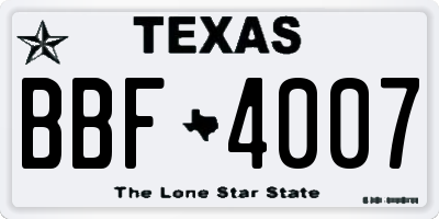 TX license plate BBF4007