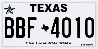 TX license plate BBF4010