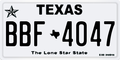TX license plate BBF4047