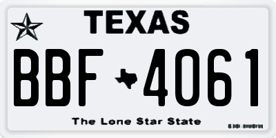 TX license plate BBF4061