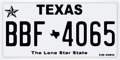 TX license plate BBF4065