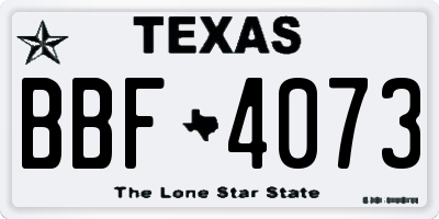 TX license plate BBF4073