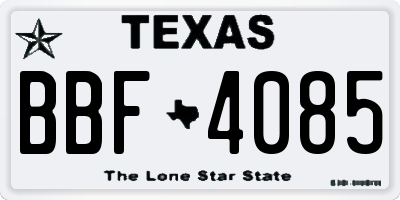 TX license plate BBF4085