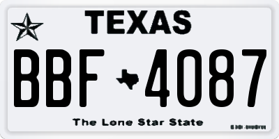 TX license plate BBF4087
