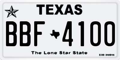 TX license plate BBF4100