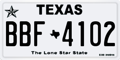 TX license plate BBF4102