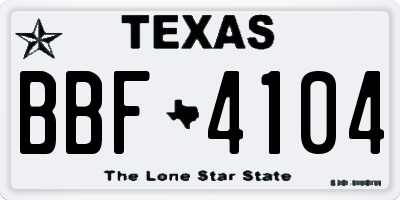 TX license plate BBF4104