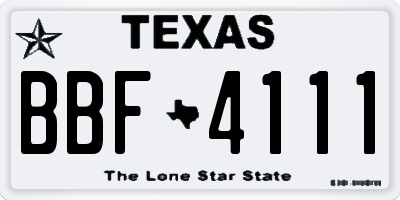 TX license plate BBF4111