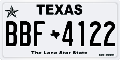 TX license plate BBF4122