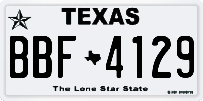 TX license plate BBF4129
