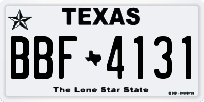TX license plate BBF4131