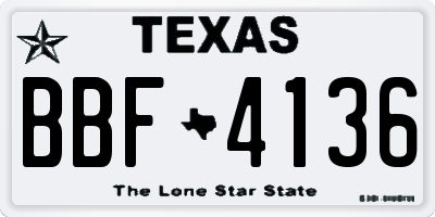 TX license plate BBF4136