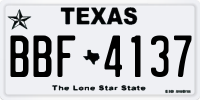 TX license plate BBF4137