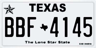 TX license plate BBF4145