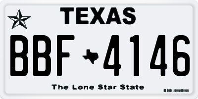 TX license plate BBF4146