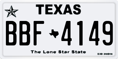 TX license plate BBF4149