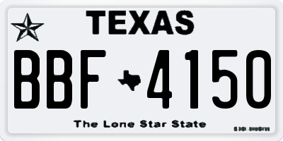TX license plate BBF4150