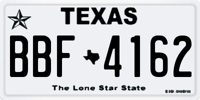 TX license plate BBF4162