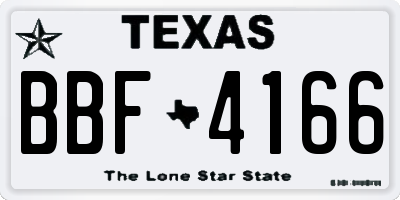 TX license plate BBF4166