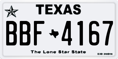 TX license plate BBF4167