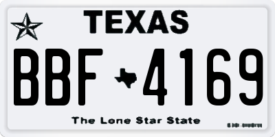 TX license plate BBF4169