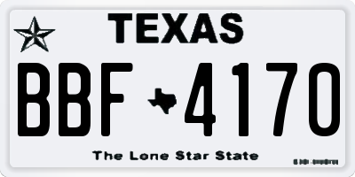 TX license plate BBF4170