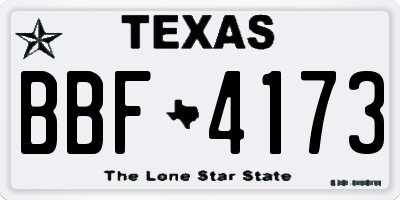 TX license plate BBF4173