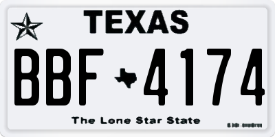 TX license plate BBF4174