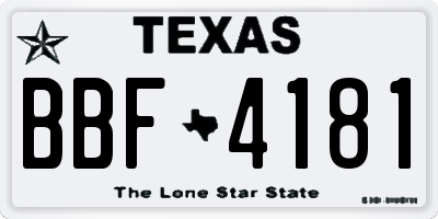 TX license plate BBF4181