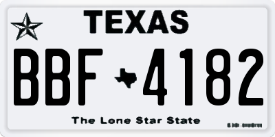 TX license plate BBF4182