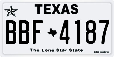 TX license plate BBF4187
