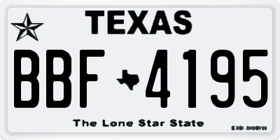 TX license plate BBF4195